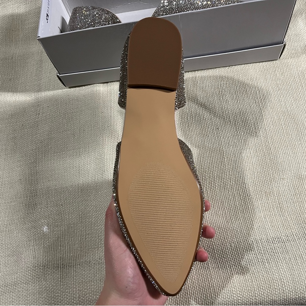 Steve Madden Talent-R Silver Rhinestone Flats, NIB - Picture 5 of 9